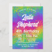 Levendige Stropdas-Dye Rainbow verjaardagsfeest ui Kaart (Voorkant)