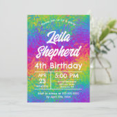 Levendige Stropdas-Dye Rainbow verjaardagsfeest ui Kaart (Staand voorkant)