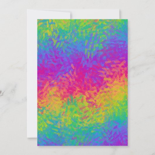 Levendige Stropdas-Dye Rainbow verjaardagsfeest ui Kaart (Achterkant)