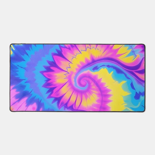 Levendige Stropdas-Dye Wide Muismat Bureaumat (Voorkant)