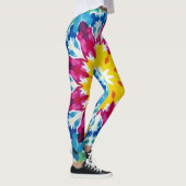 Levendige stropdas-kleurstof explosie in geel, roz leggings (Rechts)