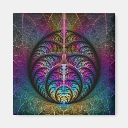 Levendige structuren Kleurrijke abstracte fractale Magneet (Voorkant)