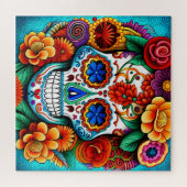 Levendige Sugar Skull Art Legpuzzel (Horizontaal)