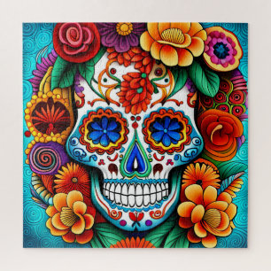 Levendige Sugar Skull Art Legpuzzel