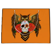 Levendige Suiker Skull Uil Rode Rozen Groot Cadeauzakje (Voorkant)