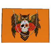 Levendige Suiker Skull Uil Rode Rozen Groot Cadeauzakje (Achterkant)