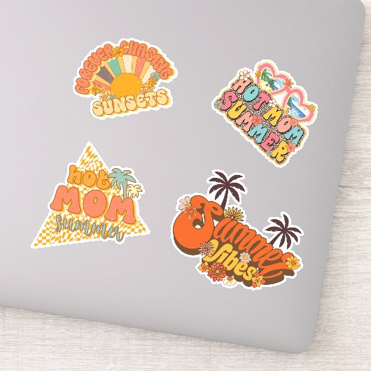 Levendige Summer Fun Sticker Collectie - Set van 4 (Detail)