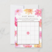 Levendige Summer Wildflower Baby Bingo Game Kaart (Voorkant)
