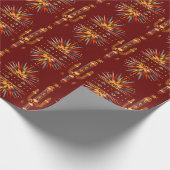 Levendige Sunburst Patroon Zuidwest Cadeaupapier (Hoek)