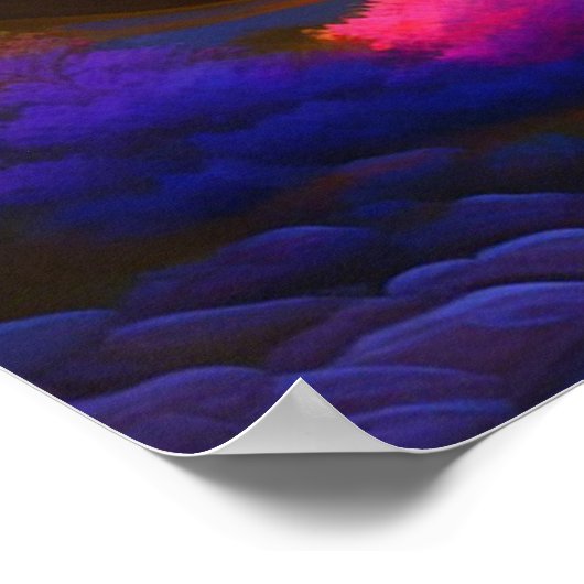 Levendige Sunrise Landschap Digitale Schilderij Pr Poster (Hoek)