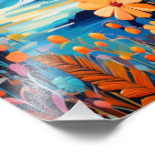 Levendige Sunset Floral Landschap Natuur Art Foto Afdruk (Hoek)