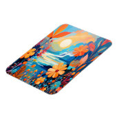 Levendige Sunset Floral Landschap Natuur Art Magneet (Linkerzijde)