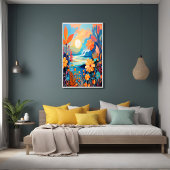 Levendige Sunset Floral Landschap Natuur Art Perfect Poster