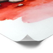 Levendige Sunset Hillside met Lone Tree Waterverf Poster (Hoek)