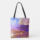 Levendige Sunset Medium Canvas tas (Achterkant)