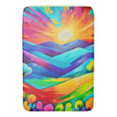 Levendige Sunset Mountain Art Print Badmat (Voorkant Verticaal)