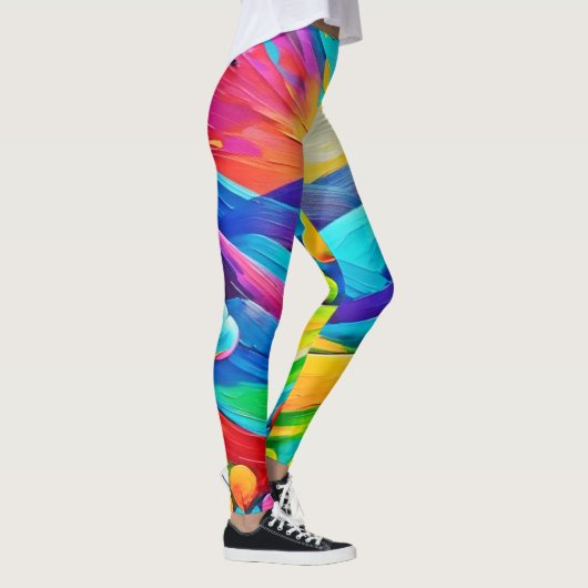 Levendige Sunset Mountain Art Print Leggings (Rechts)