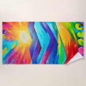 Levendige Sunset Mountain Art Print Strandlaken (Voorkant)