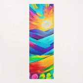 Levendige Sunset Mountain Art Print Yogamat (Voorkant)