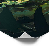 Levendige Sunset Olifant Wildlife Schilderij Poster (Hoek)