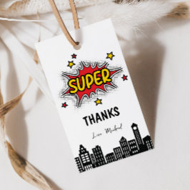 Levendige Superheld Bewerkbare Gift Tag Cadeaulabel