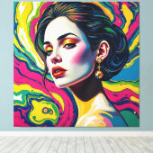 Levendige surrealistische portretkunst canvas afdruk (Insitu (Houten vloer))