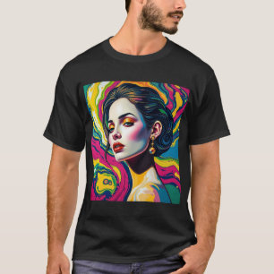 Levendige surrealistische portretkunst t-shirt