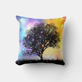 Levendige surrealistische zonsondergang met zwarte kussen