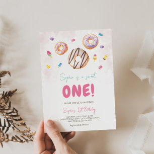 Levendige Sweet One verjaardagsuitnodiging Kaart