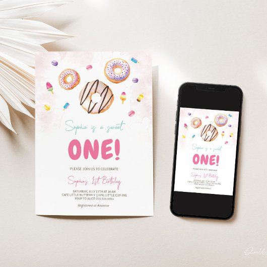 Levendige Sweet One verjaardagsuitnodiging Kaart