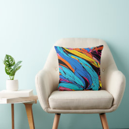 Levendige Swirl Art Sierkussen All-Over Print