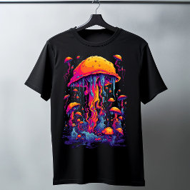Levendige Symfonie: Kwallen in Fantastische Neon T-shirt