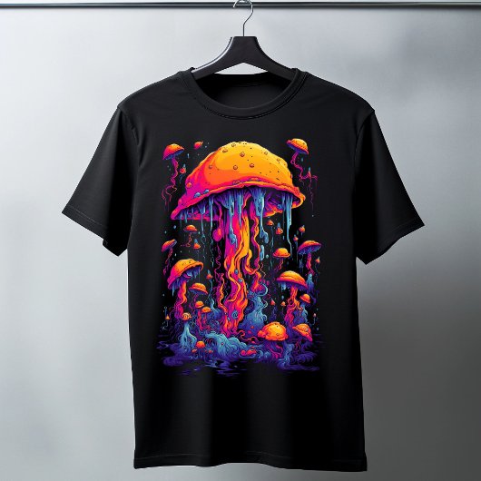 Levendige Symfonie: Kwallen in Fantastische Neon T-shirt