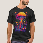 Levendige Symfonie: Kwallen in Fantastische Neon T-shirt (Voorkant)