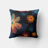 Levendige symfonie van gekleurde bloeiende bloemen kussen (Achterkant)