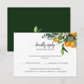 Levendige Tangerine Citrus Oranje Maaltijd keuze R RSVP Kaartje (Voorkant / Achterkant)