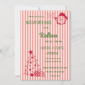 Levendige Tangerine gestreepte Holiday Open House Kaart (Voorkant)
