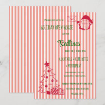 Levendige Tangerine gestreepte Holiday Open House 