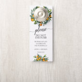 Levendige Tangerine Wedding Guest niet storen Deurhanger (Op knop)