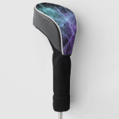 Levendige Teal Paarse Abstracte Zenuwcellen Golfheadcover (Schuin)