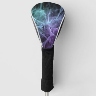 Levendige Teal Paarse Abstracte Zenuwcellen Golfheadcover