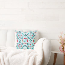 Levendige Teal & Rode Talavera Mexicaanse Tegelpat