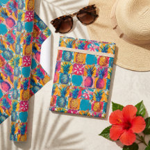 Levendige Tegel met gedurfde en kleurrijke ananas