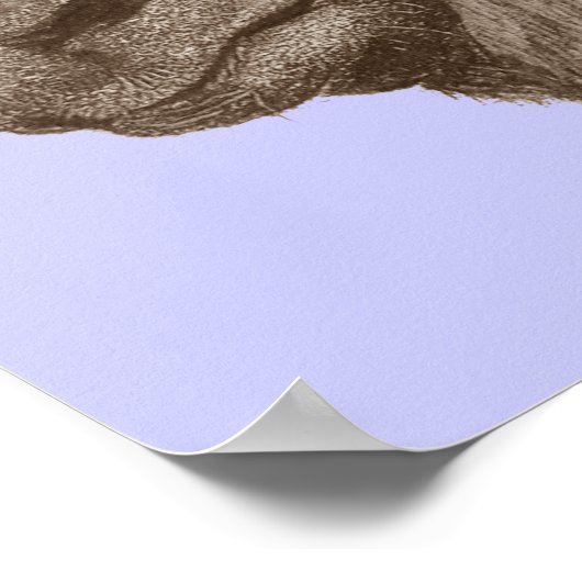 levendige tekening van schattige ezel poster (Hoek)