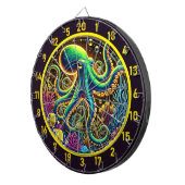 Levendige tentakels Octopus Dartboard Dartbord (Voorkant Rechts)