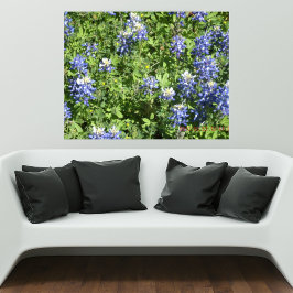 Levendige Texas Bluebonnet-muurposter Poster