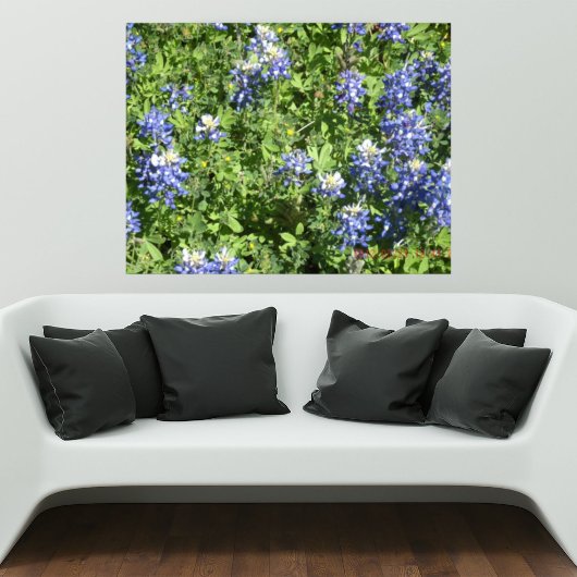 Levendige Texas Bluebonnet-muurposter Poster