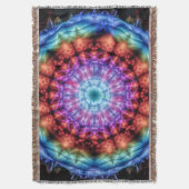 Levendige Tie Dye Kaleidoscoop Rainbow Mandala Deken (Voorkant Verticaal)