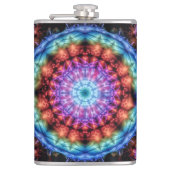Levendige Tie Dye Kaleidoscoop Rainbow Mandala Heupfles (Voorkant)