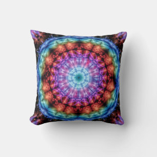Levendige Tie Dye Kaleidoscoop Rainbow Mandala Kussen